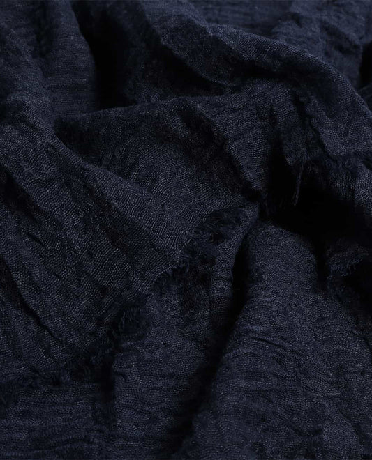 Navy Blue Crinkle Hijab