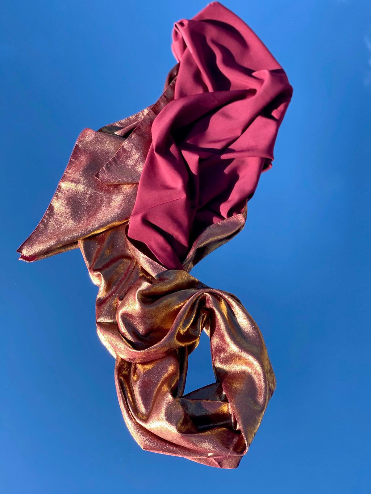 (Summer Breeze Collection) Burgundy with gold shimmer Hijab