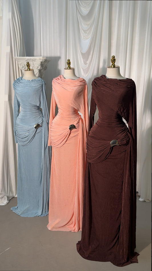 Leah Dresses With Side Hip Draped Buckle