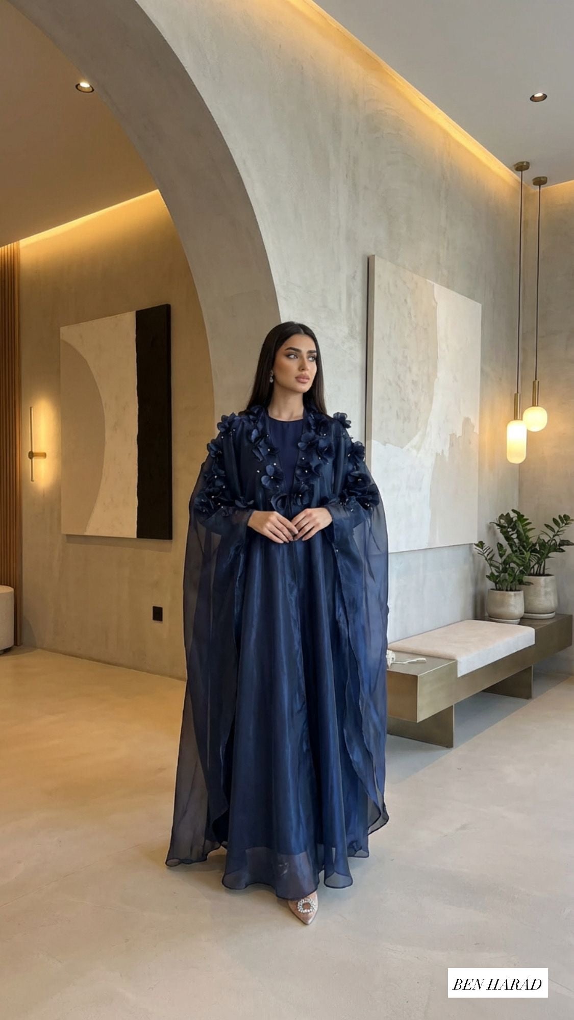 Warda Organza 3 Piece Abaya