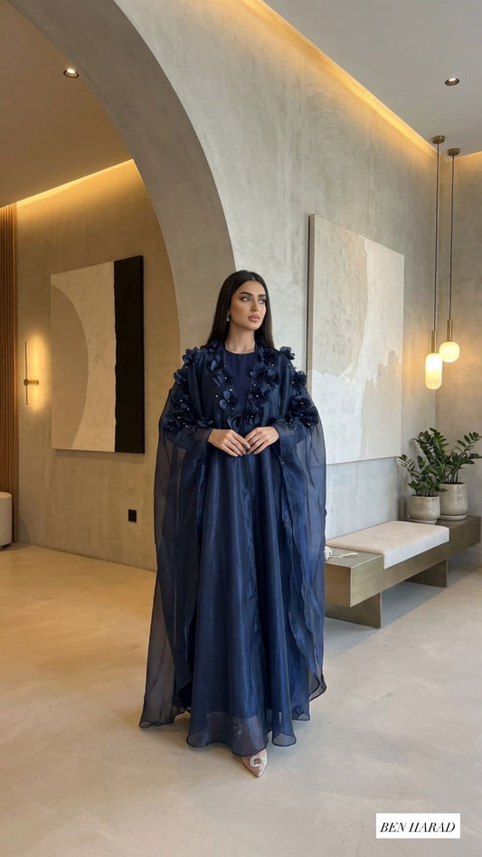 Warda Organza 3 Piece Abaya