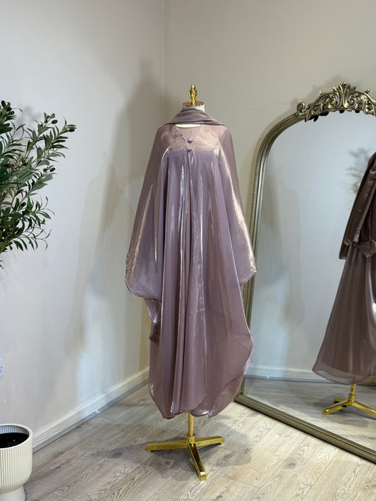 Khaloud 3 piece Abaya with satin under layer