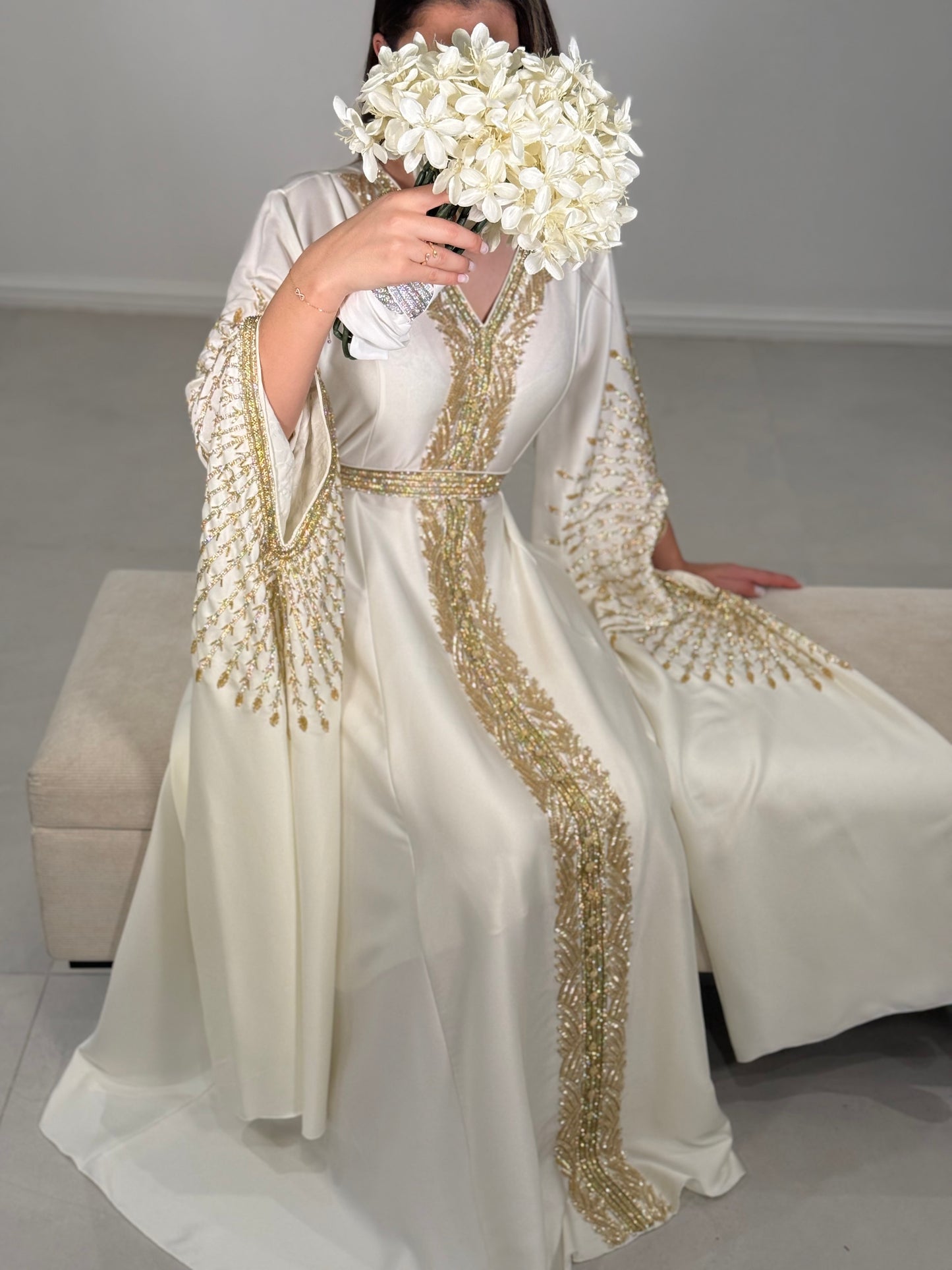 Thab Lu’lua Embellished Khaliji Luxury Caftan O01