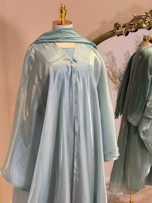 Khaloud 3 Piece Abaya With Satin Under Layer
