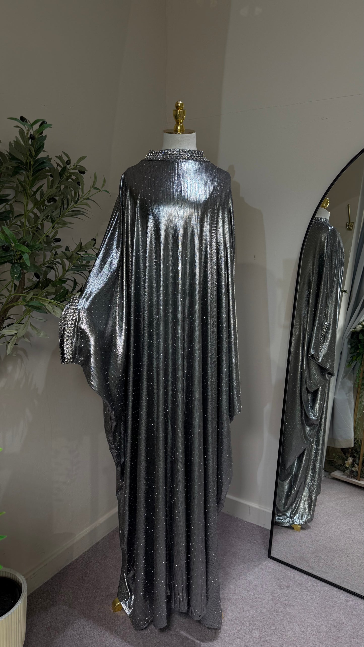 Grey Studded Batwing Kaftan