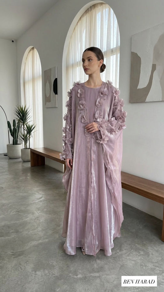 Warda Organza 3 Piece Abaya