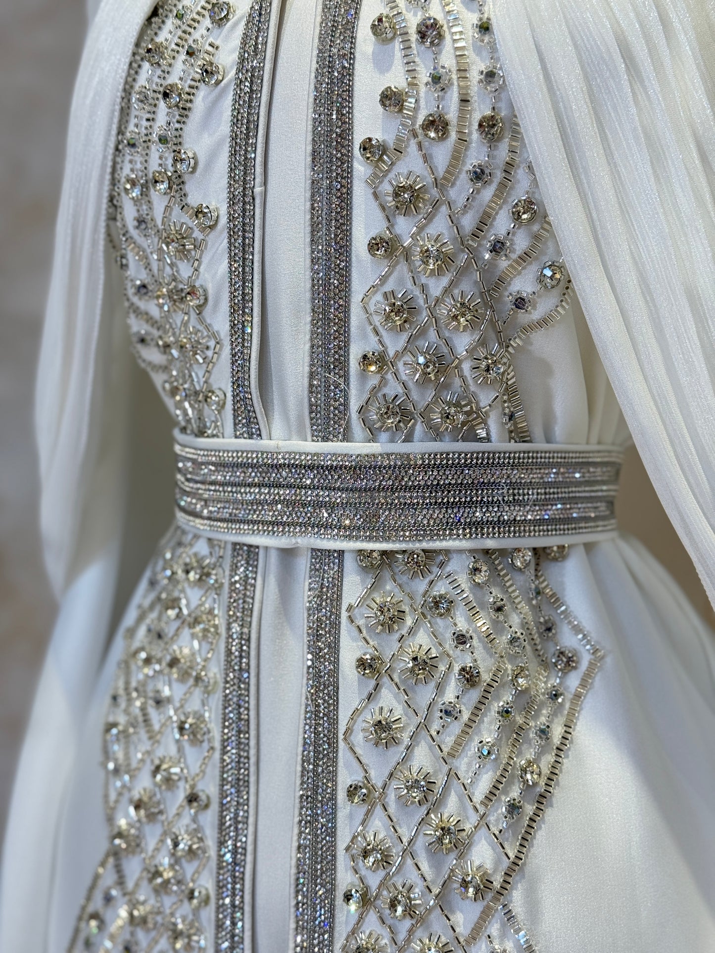 Arela 3 Piece Khaliji Luxury Shoulder Pleated Caftan
