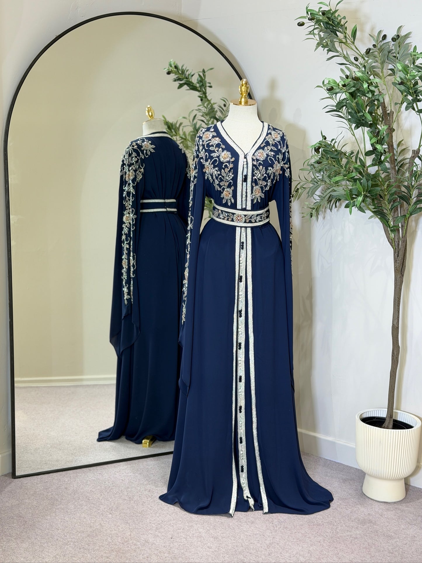 Aaliyah 3 Piece Luxury Draped Sleeve Caftan