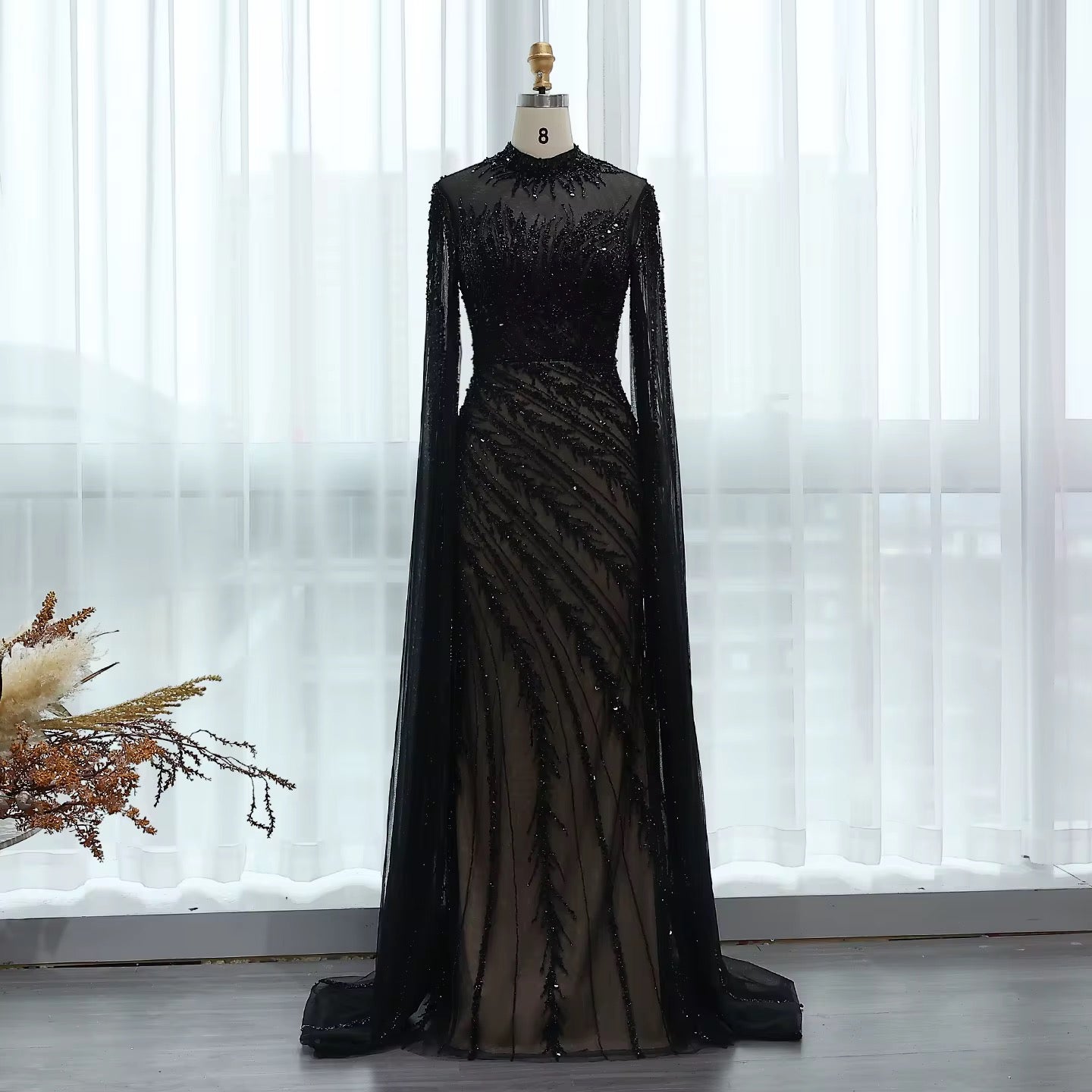 Shiza Black Nude Underlining Handmade Gown ( Pre-Order )