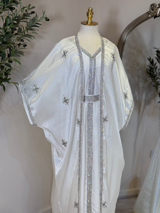 Aisha Luxury Khaliji Caftan (white)
