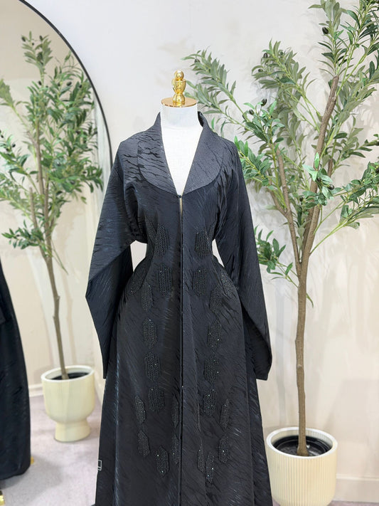 Mi Textured Hand Made Open Abaya