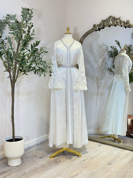 Elira Cream Luxury 3 Piece Caftan