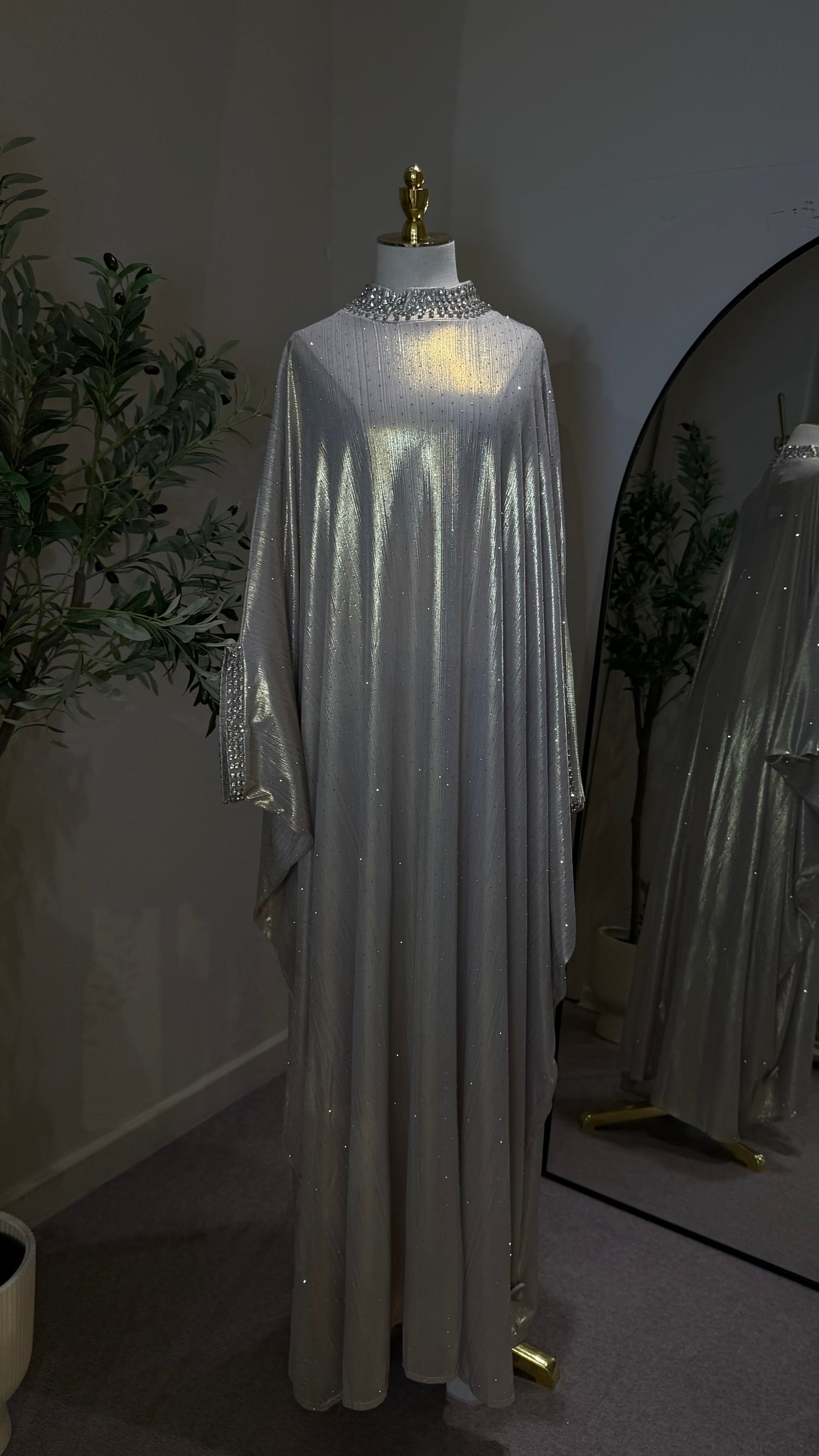 Cream Studded Batwing Kaftan