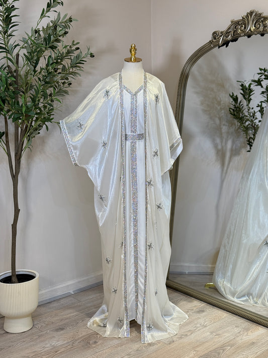 Aisha Luxury Khaliji Caftan (Cream)