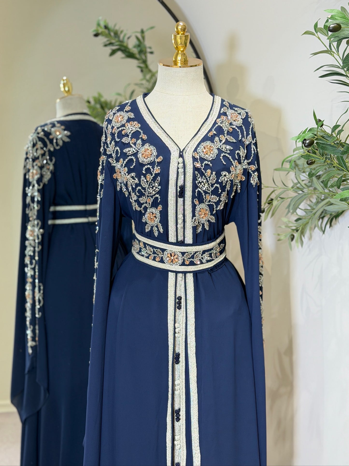 Aaliyah 3 Piece Luxury Draped Sleeve Caftan