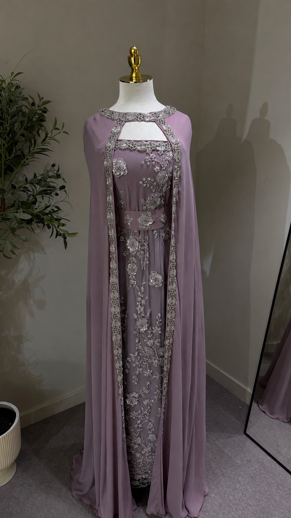 Purple Khaliji Cape Kaftan
