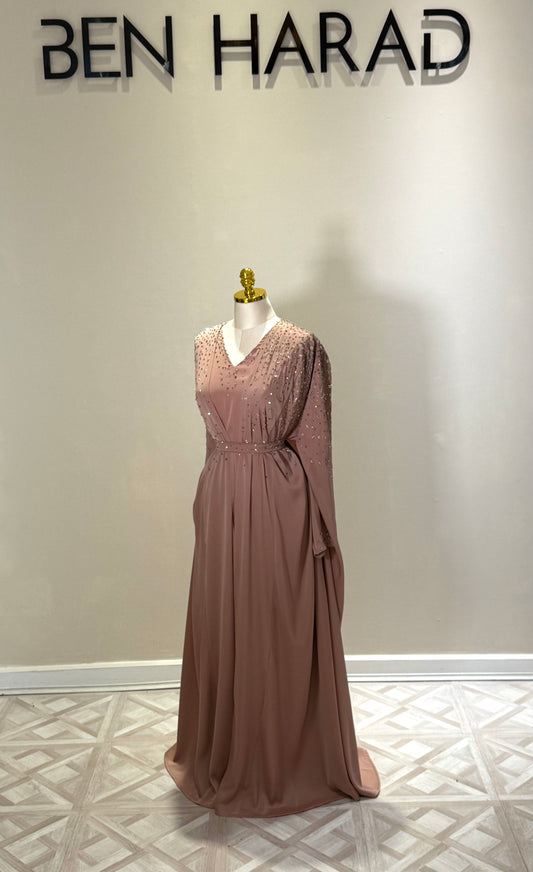 Nadine 2 Piece Abaya Under Piece is a Long Sleeves