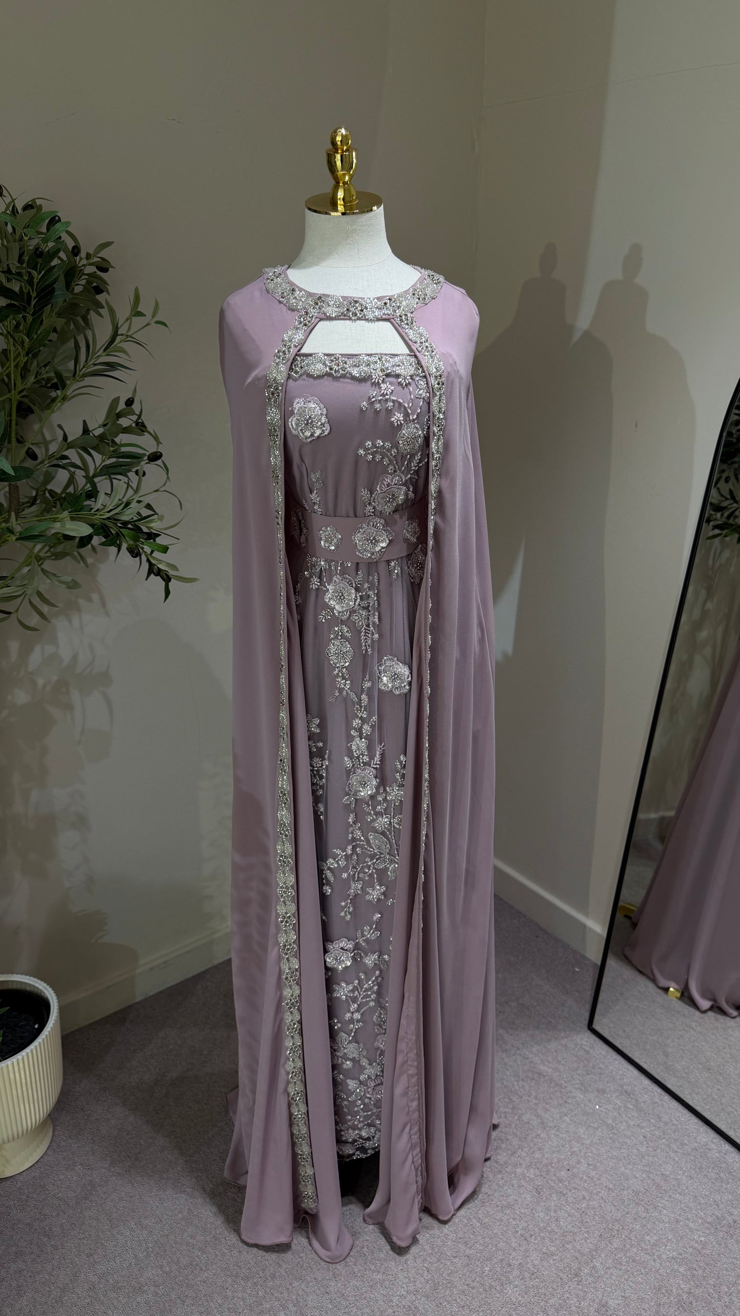 Purple Khaliji Cape Kaftan