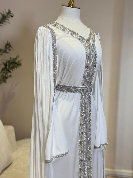 White Naima Luxury Khaliji Caftan