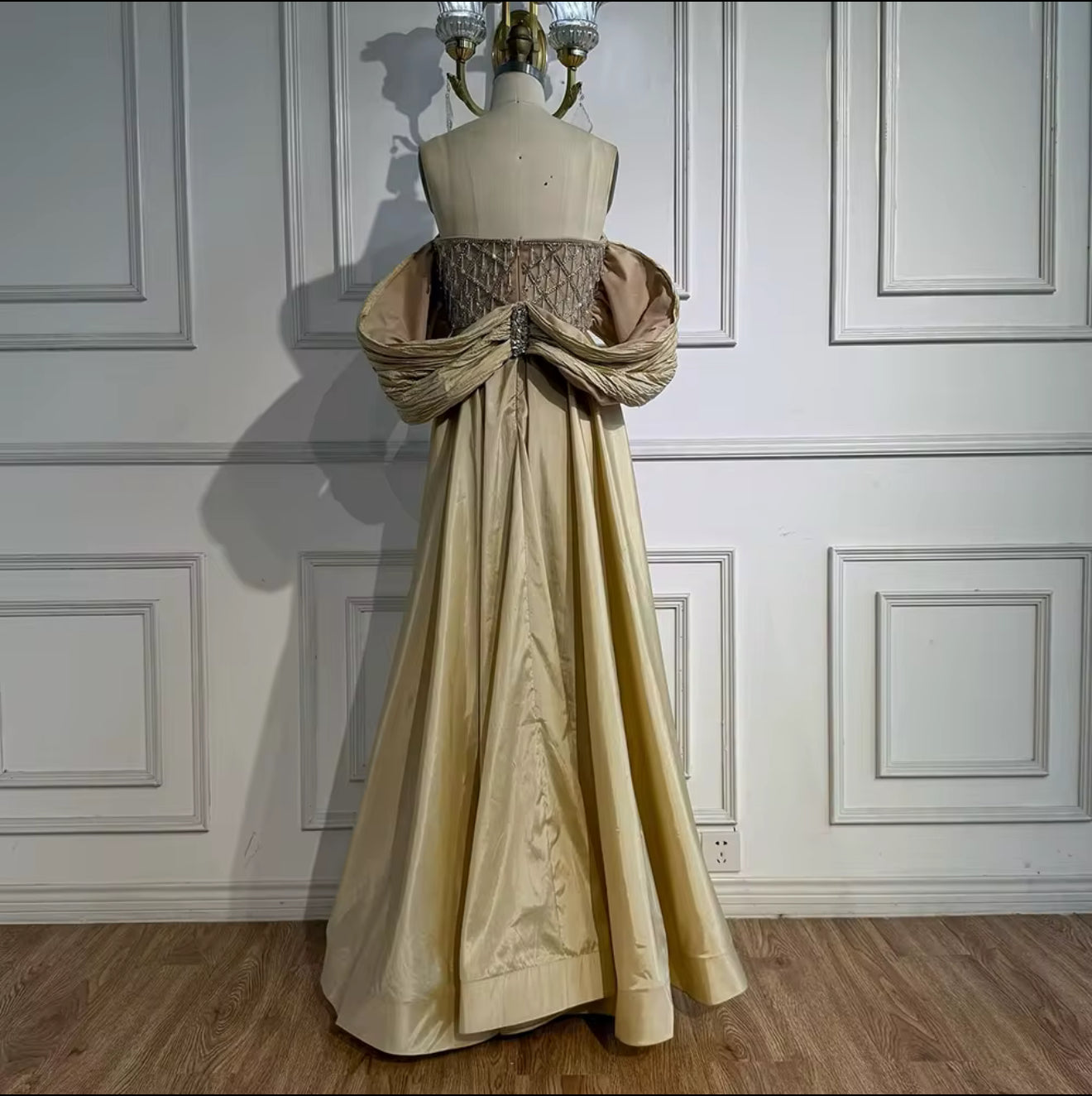 Haneen 2 Material Effect Luxury Hand Embellished Gown (pre-Order)