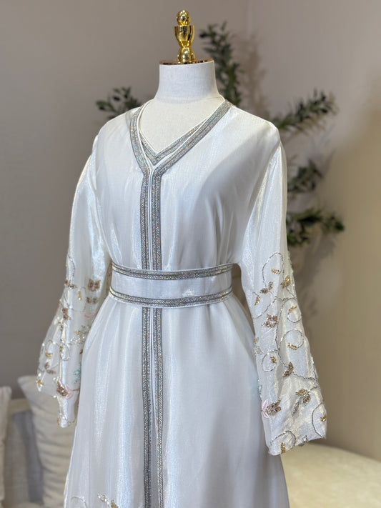 White Lulwa 3 Piece Luxury Khaliji Caftan