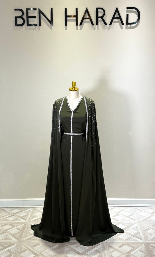 Nadine 2 Piece Abaya Under Piece is a Long Sleeves