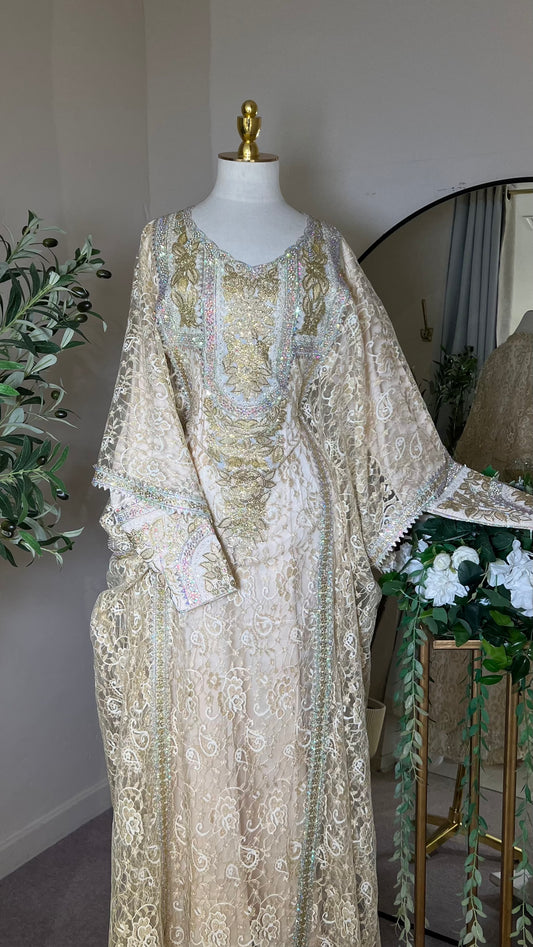 Gold Net Layered Mukhawar