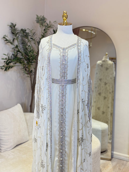 White Latifa Luxury Khaliji Caftan
