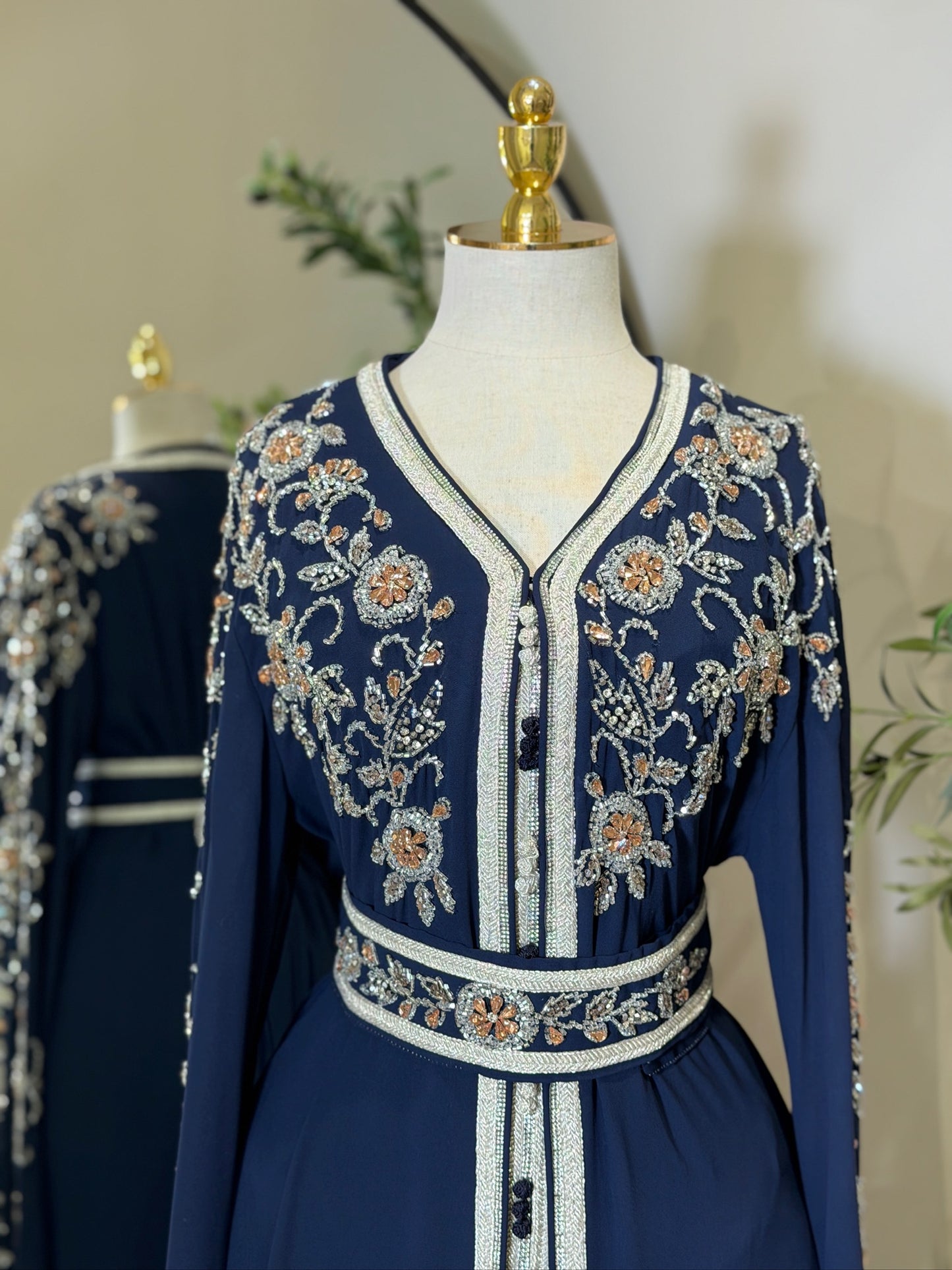 Aaliyah 3 Piece Luxury Draped Sleeve Caftan