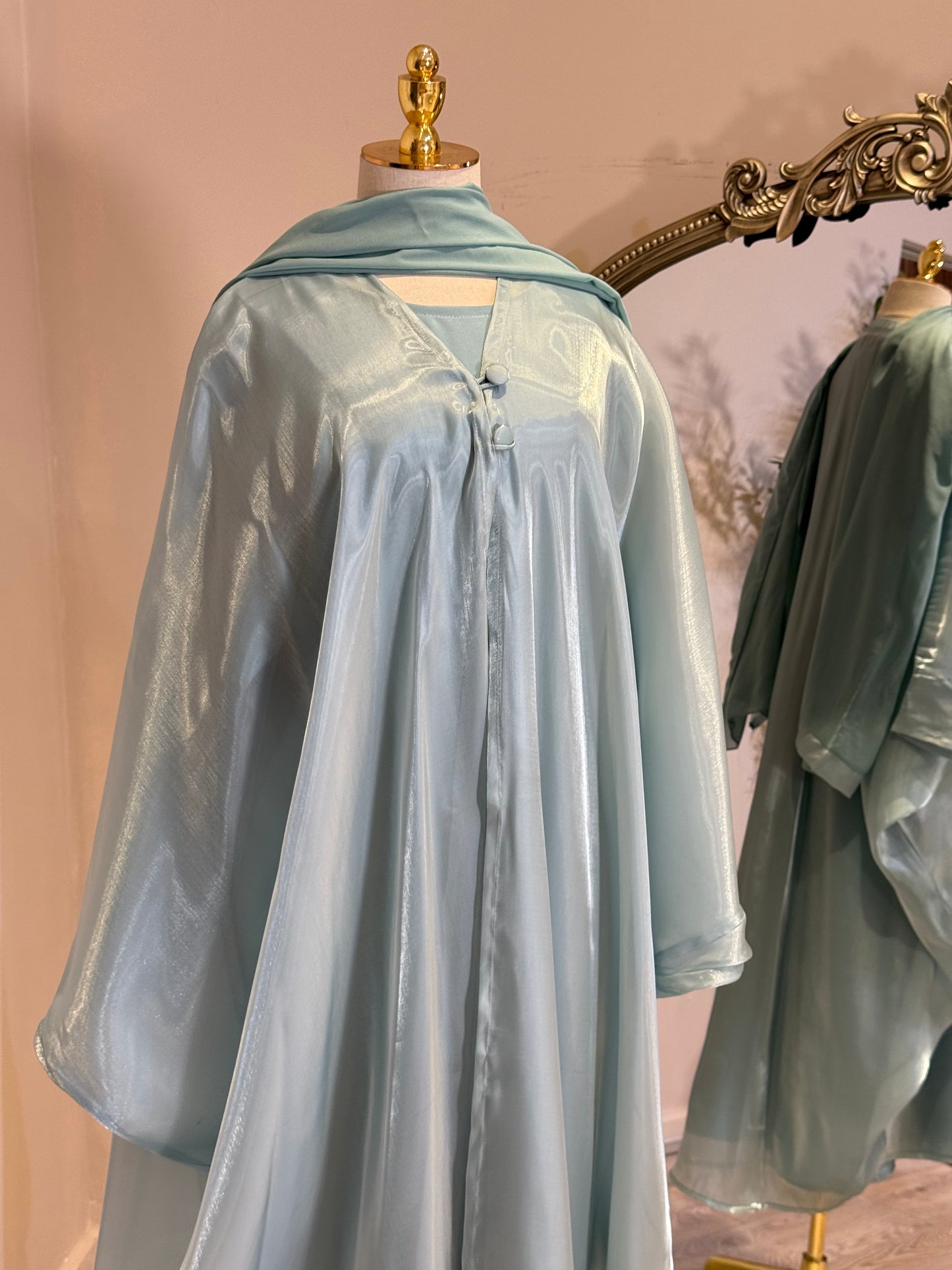 Khaloud 3 Piece Abaya With Satin Under Layer