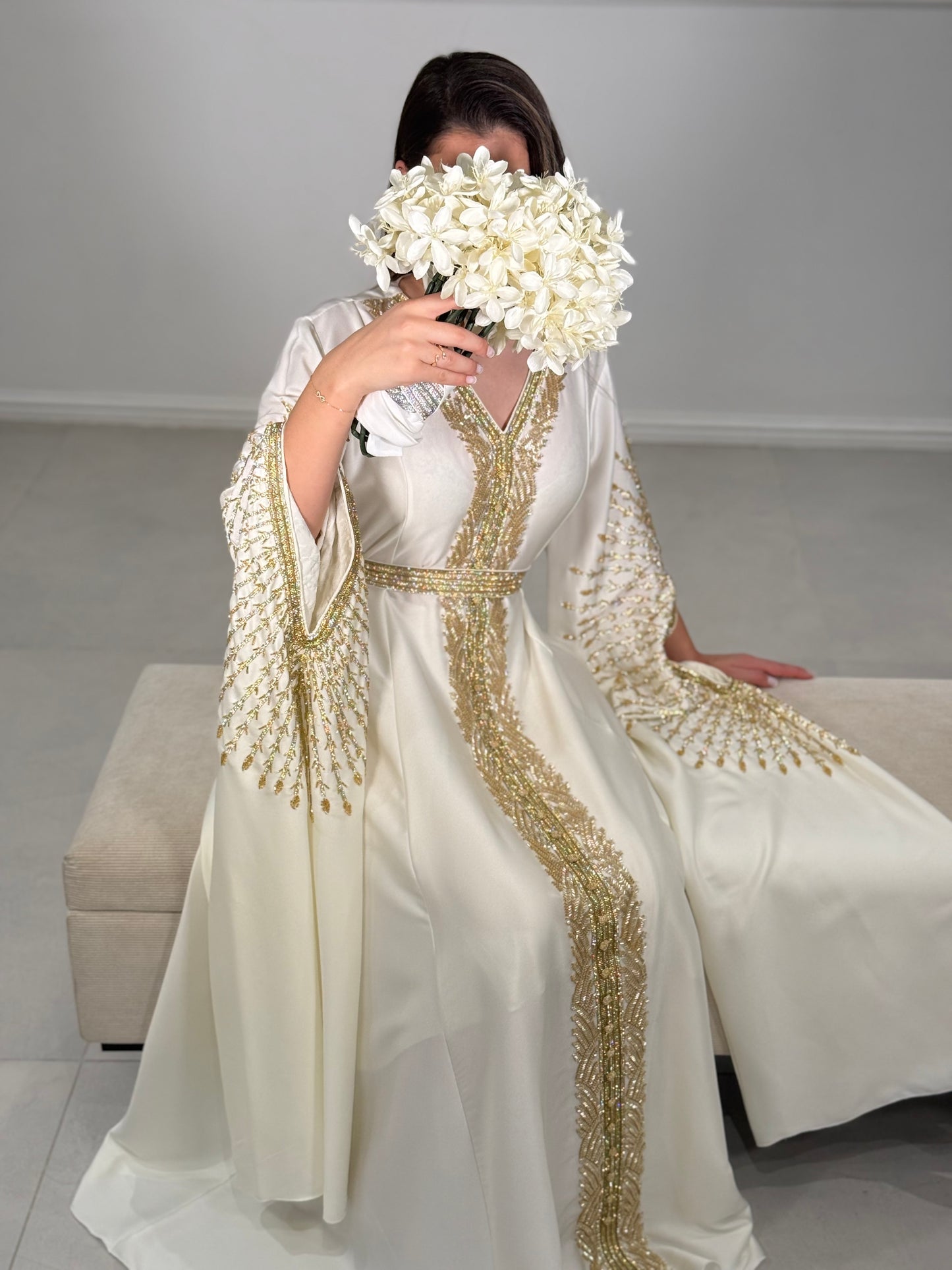 Thab Lu’lua Embellished Khaliji Luxury Caftan O01