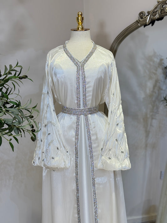 Elira Cream Luxury 3 Piece Caftan