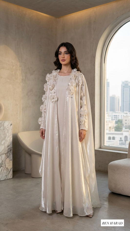 Warda Organza 3 Piece Abaya
