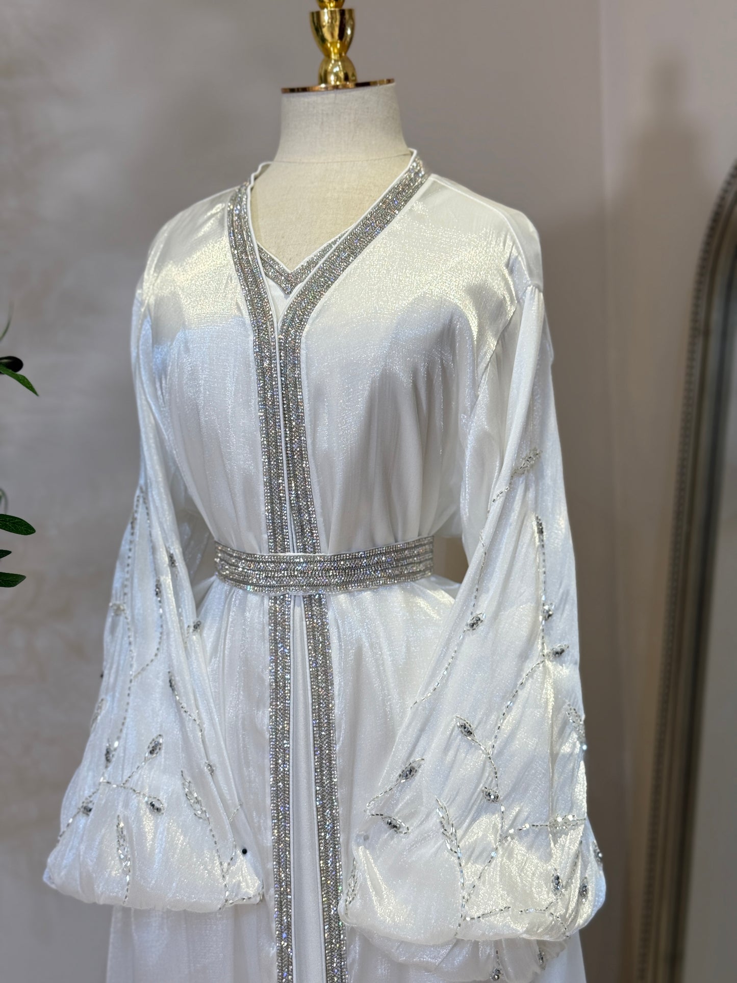 Elira White Luxury 3 Piece Caftan