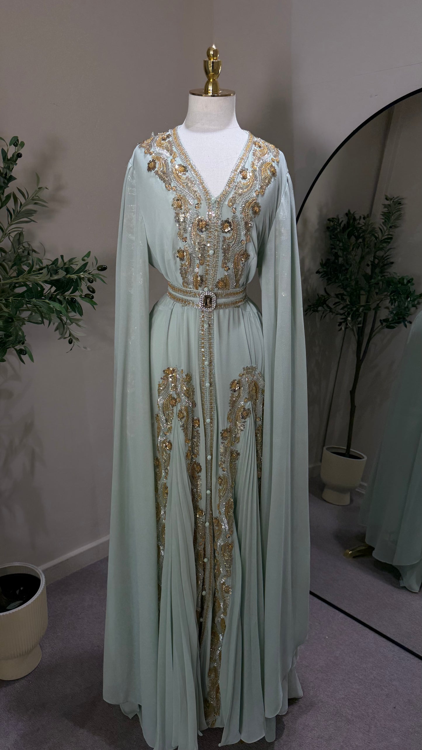 Mint Evening Khaliji Caftan