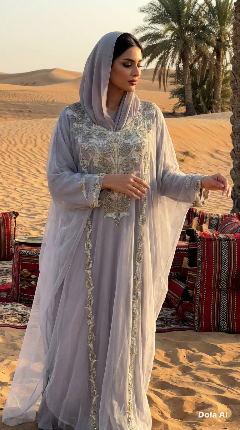 Grey Crystallised Emirate Thobe