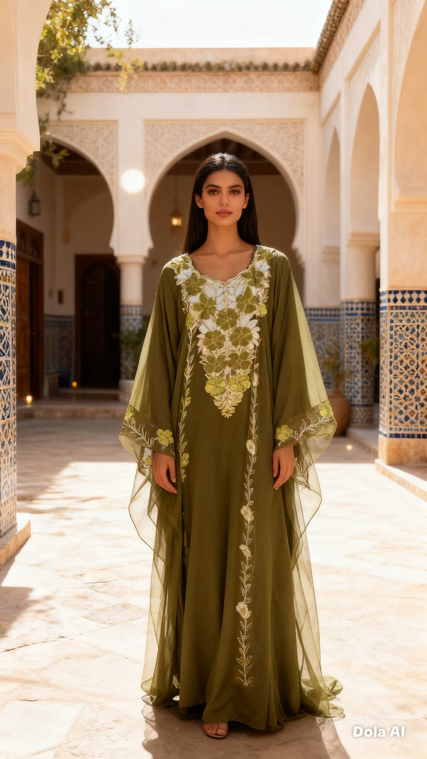 Olive Crystallised Emirate Thobe