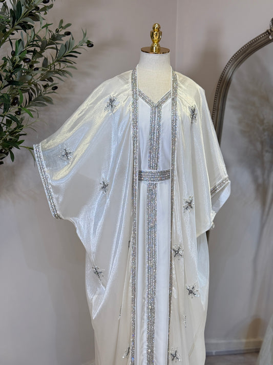 Aisha Luxury Khaliji Caftan (Cream)