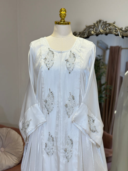 Shamma Hand Embellished Organza Luxury Caftan 2 Piece Gown