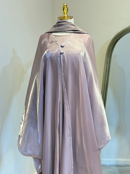 Khaloud 3 piece Abaya with satin under layer