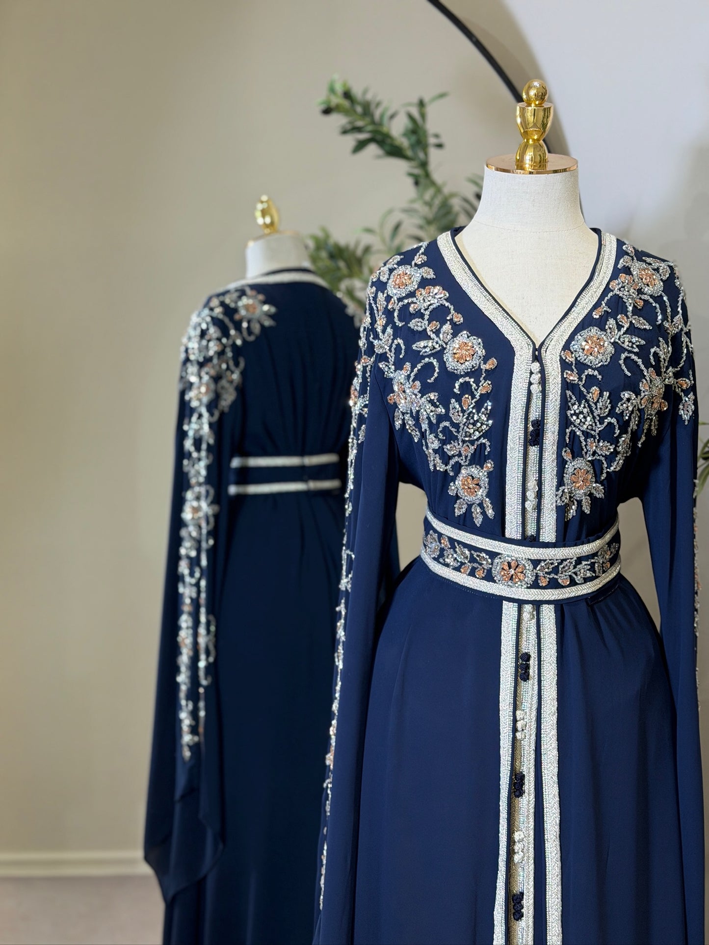 Aaliyah 3 Piece Luxury Draped Sleeve Caftan