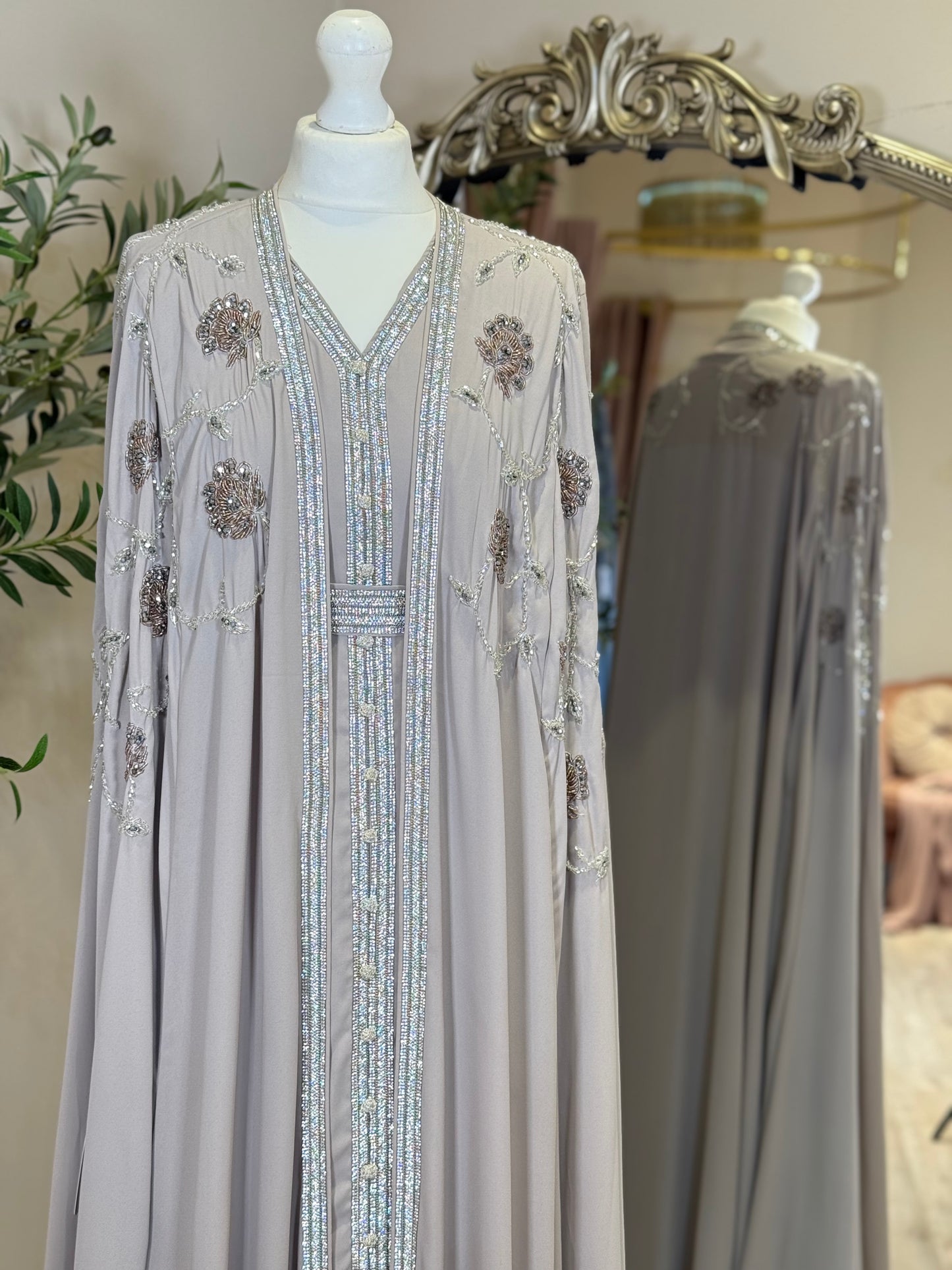 Adara Luxury Full Embalished Khaliji Caftan