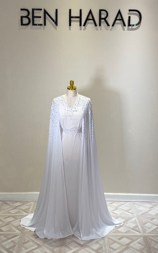 Nadine 2 Piece Abaya Under Piece is a Long Sleeves