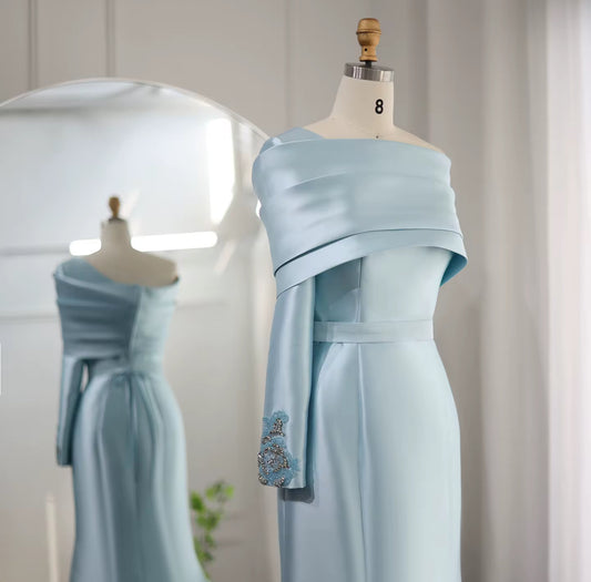 Miral Satin elegant Fitted Gown ( Pre-Order )