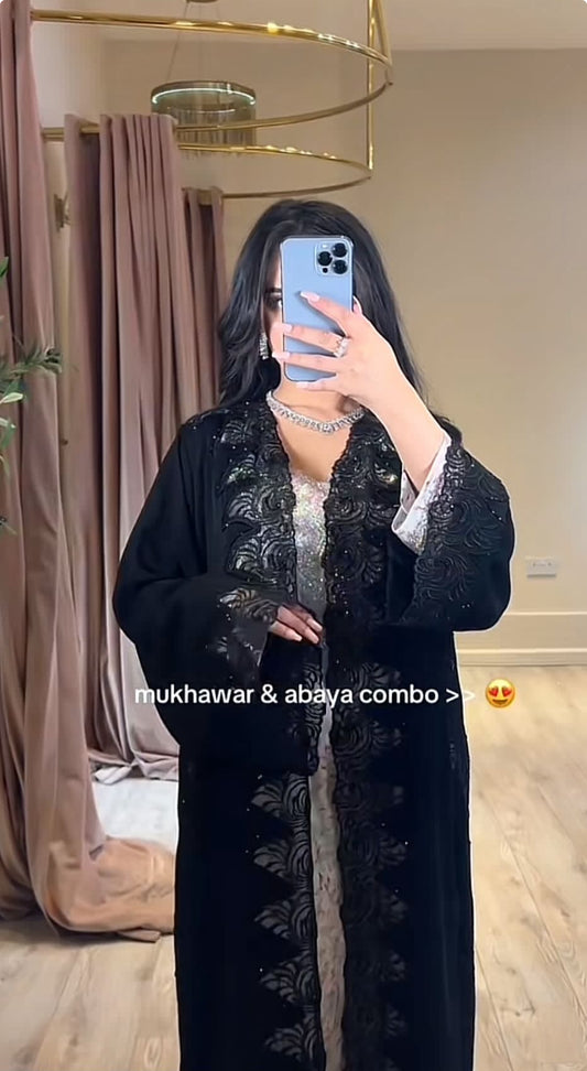 Black Lace Abaya