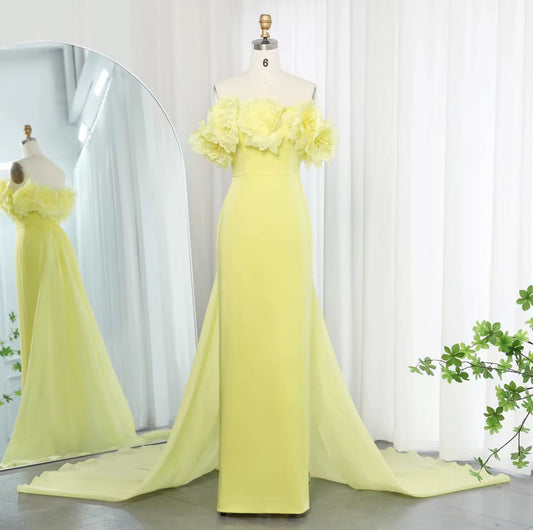 Areej Elegant 3D Floral Off Shoulder Gown ( Pre-Order )