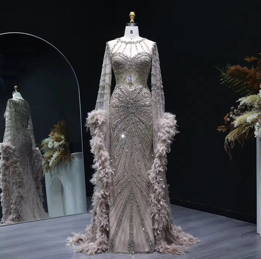 Zayna Hand Embellished Gown (Pre-Order)
