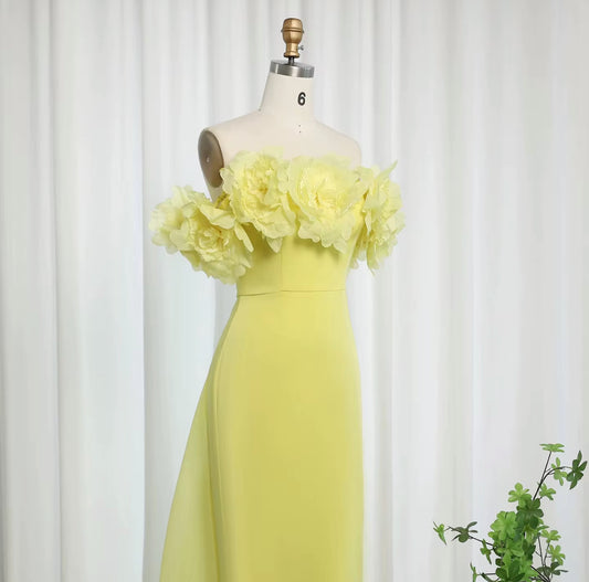 Areej Elegant 3D Floral Off Shoulder Gown ( Pre-Order )