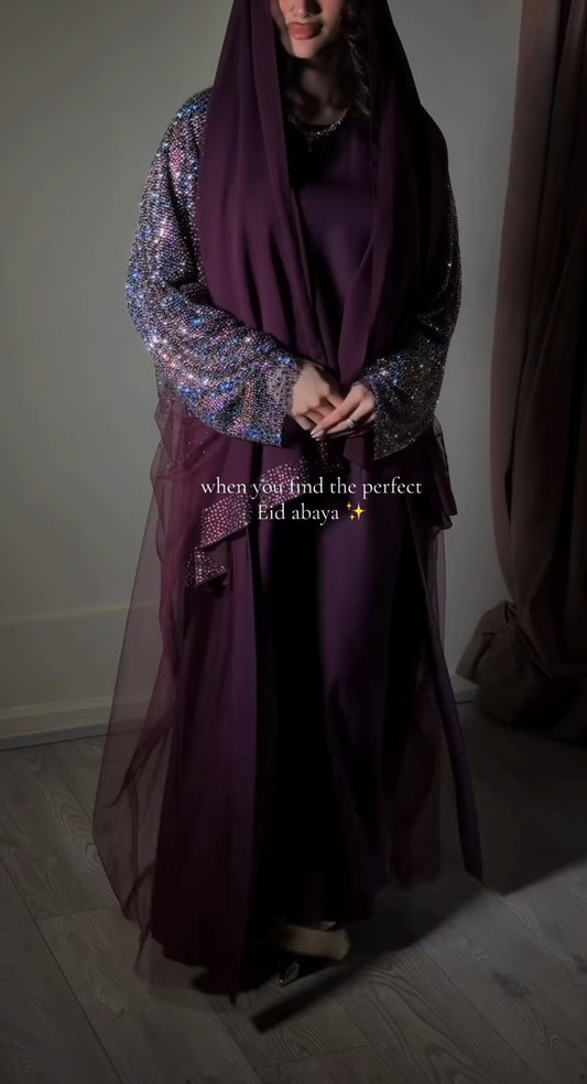 Crystalised Plum Abaya