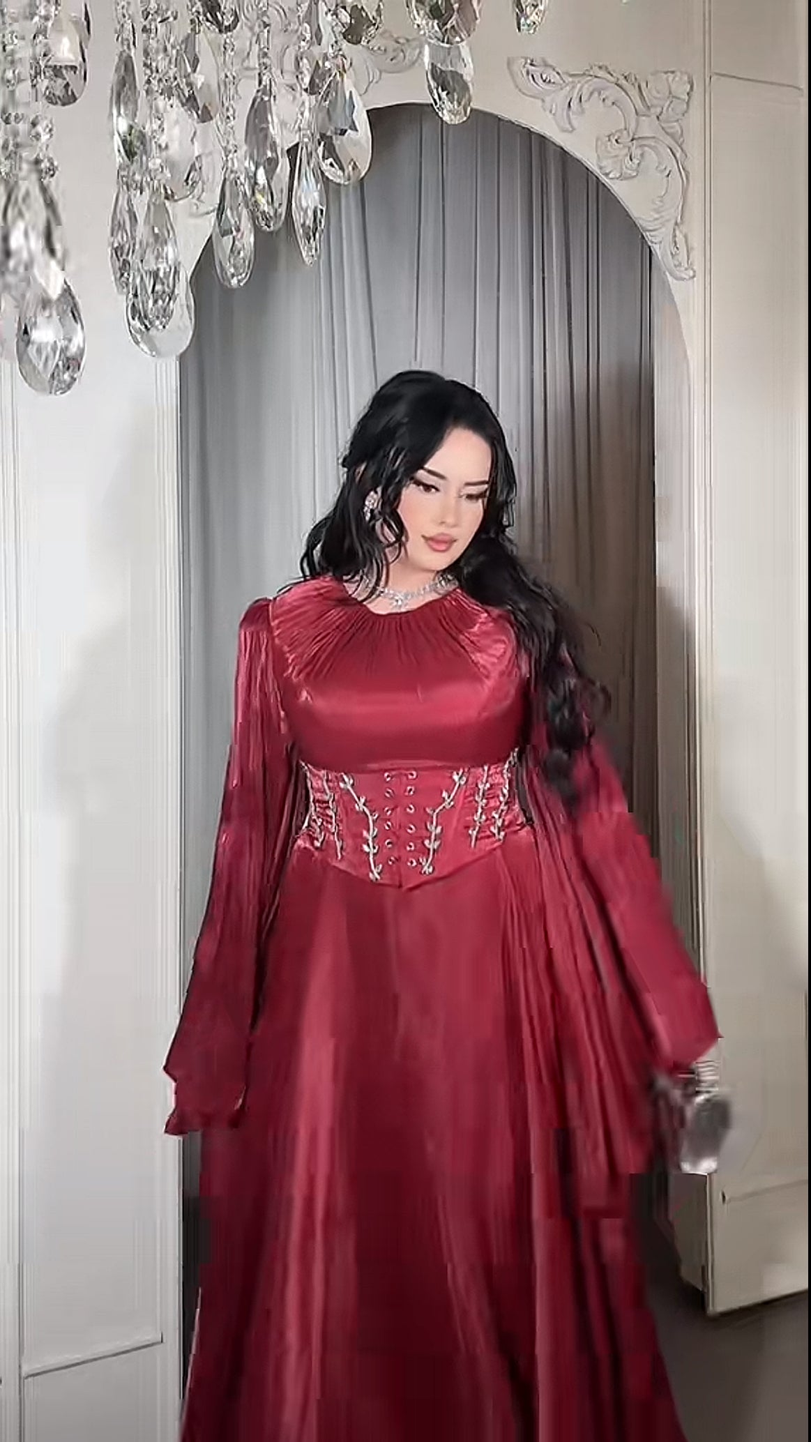 Organza Flowy Dress With Detached Corset